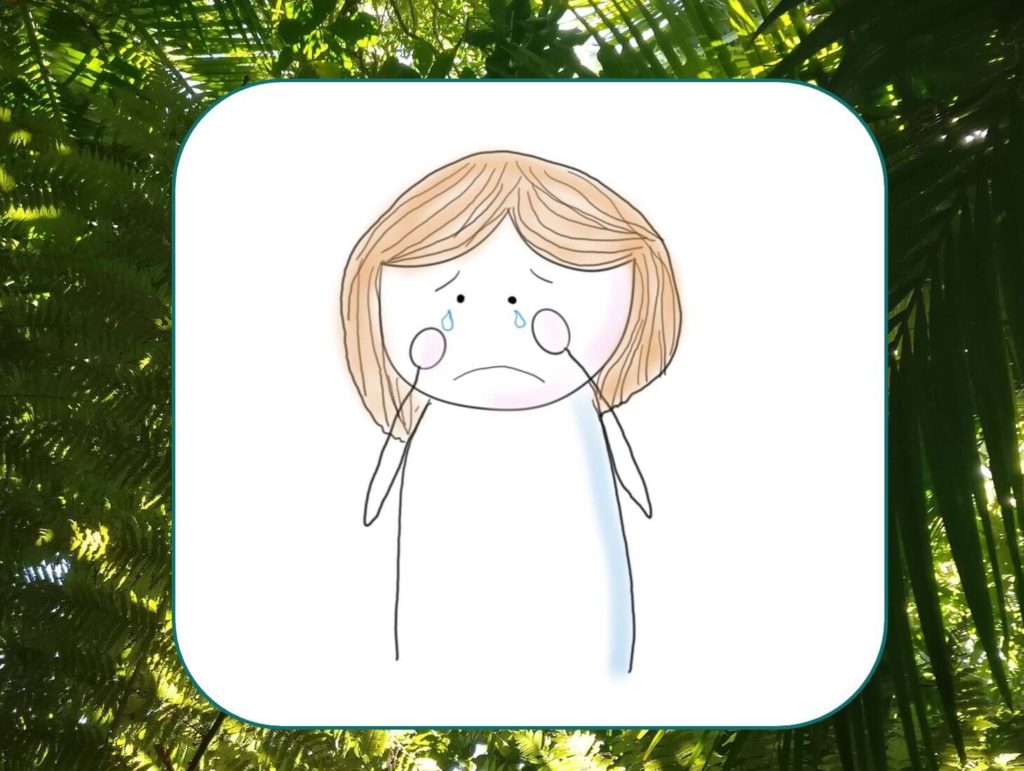 Einsamkeit ist ein Gefühl, das derzeit sehr viele kennen und das weit über Alleinsein hinaus geht. Das Bild zeigt eine weinende Figur. Visualisiert von www.achtsam-engagiert.de - dein Coaching in Hamburg oder online